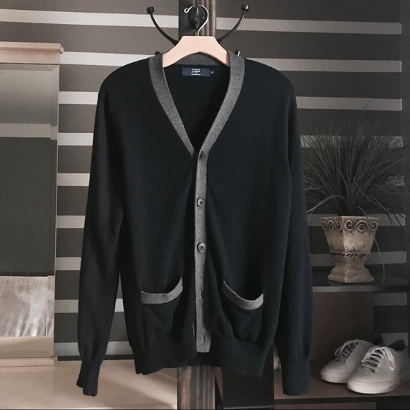J. Crew Blue and Gray Cardigan Sweater
